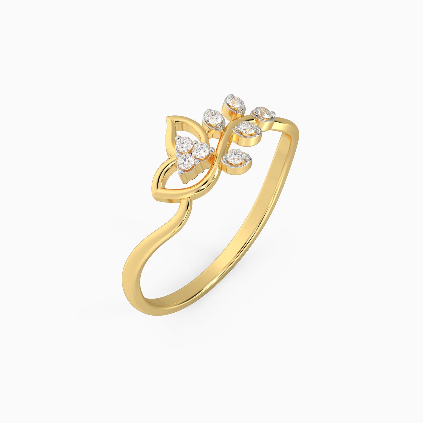 Gold Magnificent Petals Diamond Ring