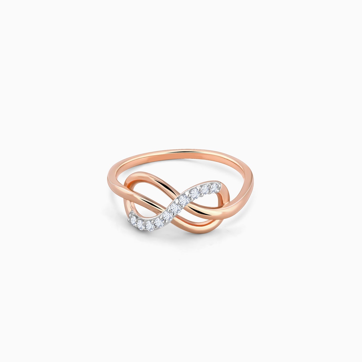 Rose Gold Eight Knot Diamond Ring