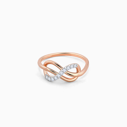 Rose Gold Eight Knot Diamond Ring