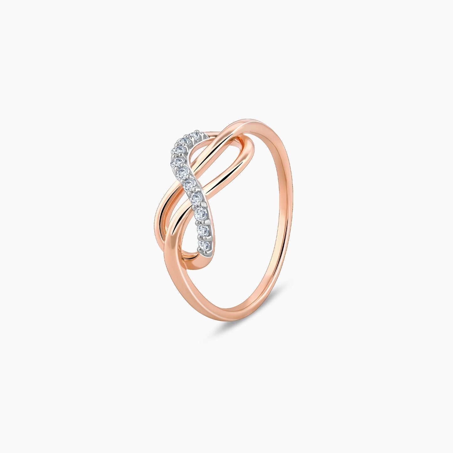Rose Gold Eight Knot Diamond Ring