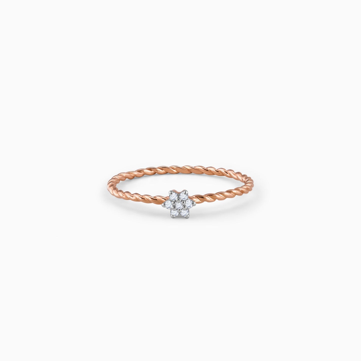 Rose Gold Floret Diamond Ring