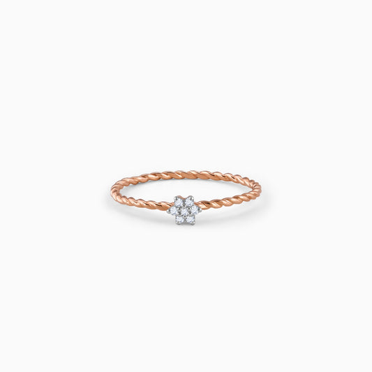 Rose Gold Floret Diamond Ring