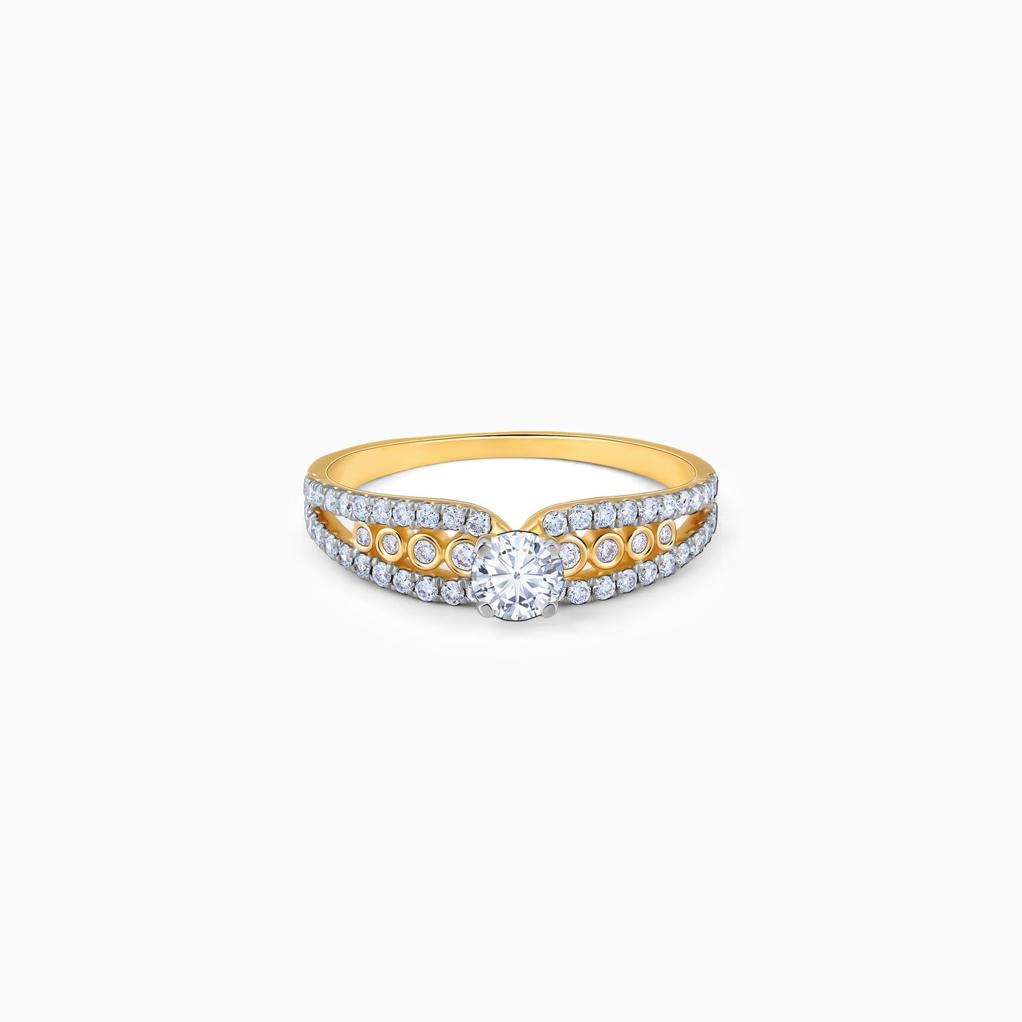 Gold Splendid Solitaire Diamond Ring