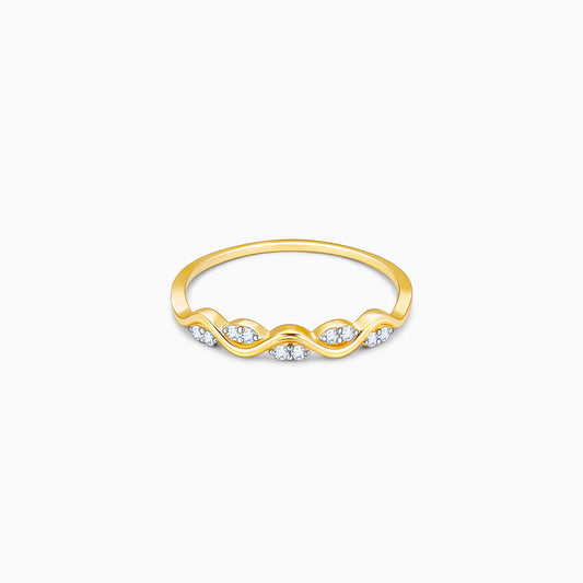 Gold Majestic Curves Diamond Ring