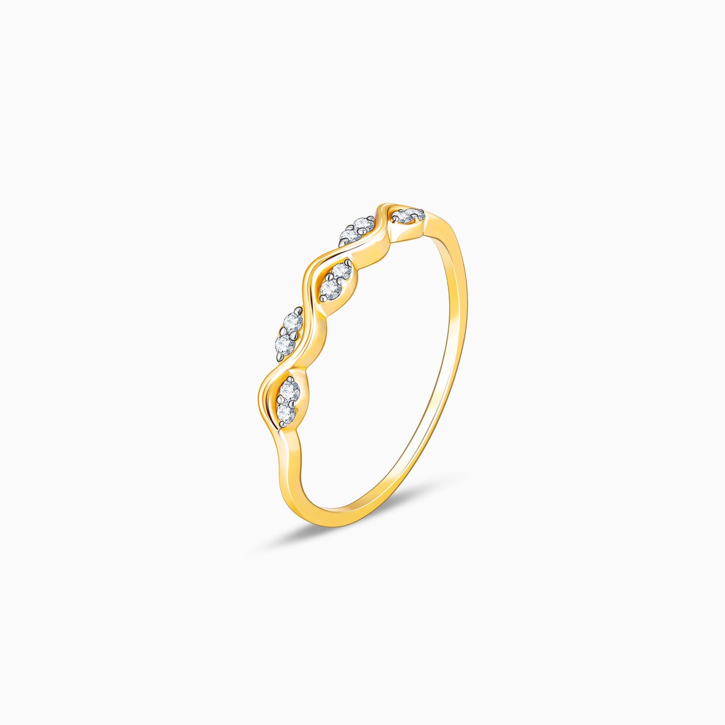 Gold Majestic Curves Diamond Ring