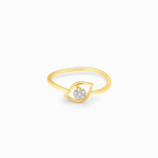 Gold Radiant Flower Diamond Ring