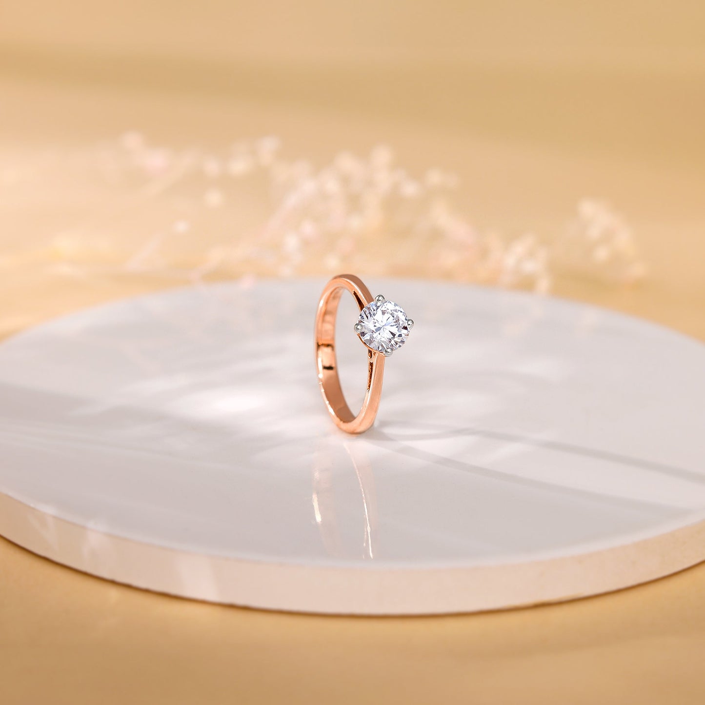 Rose Gold Yolo Solitaire Diamond Ring