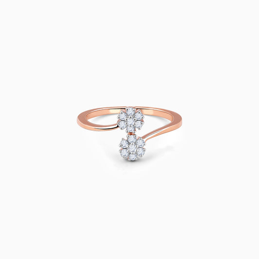 Rose Gold Twain Bouquet Diamond Ring