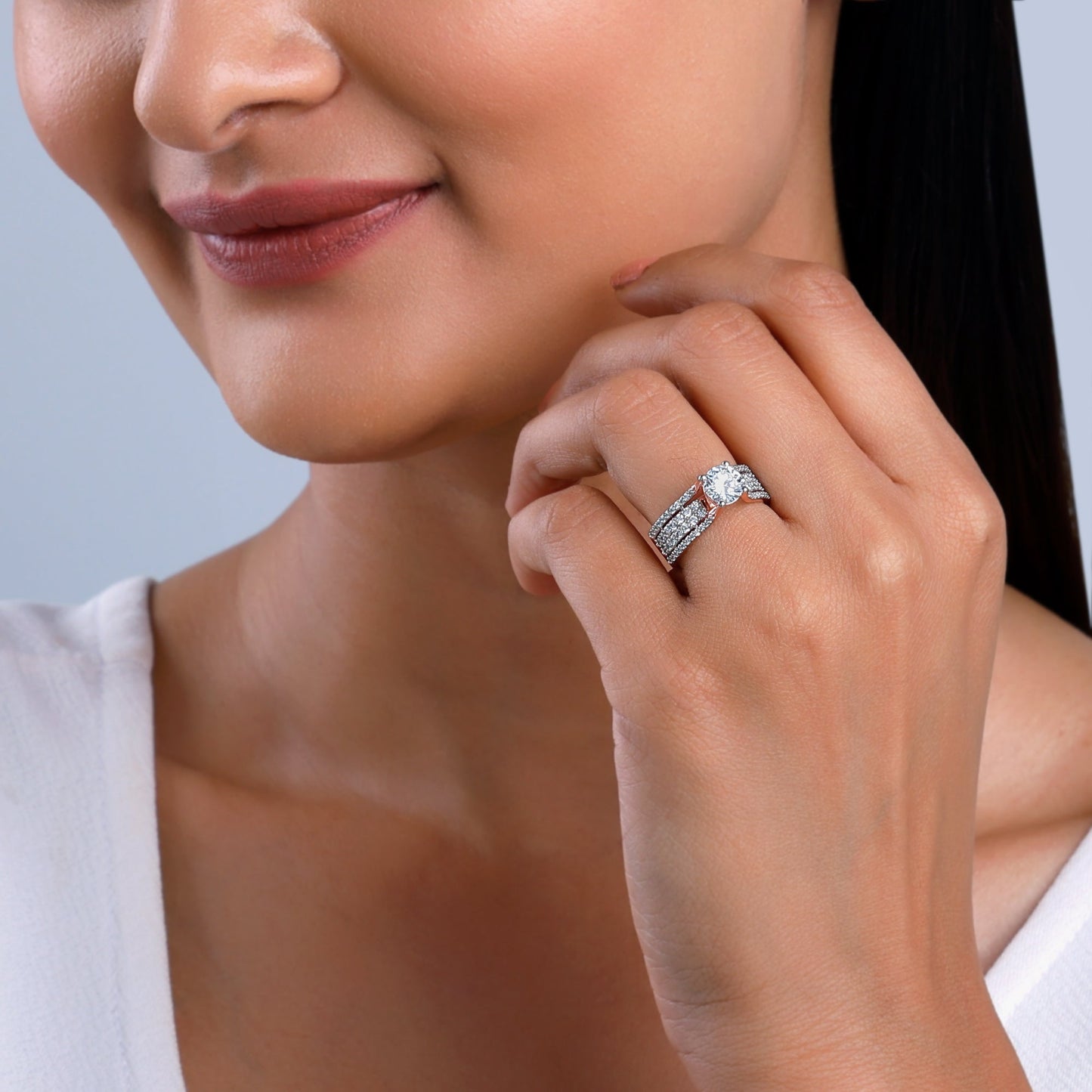 Rose Gold Narvi Solitaire Diamond Ring