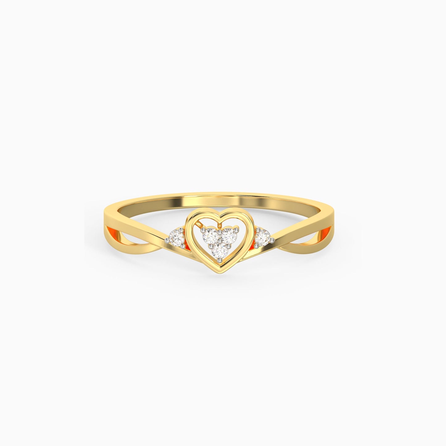 Gold Warm Heart Diamond Ring