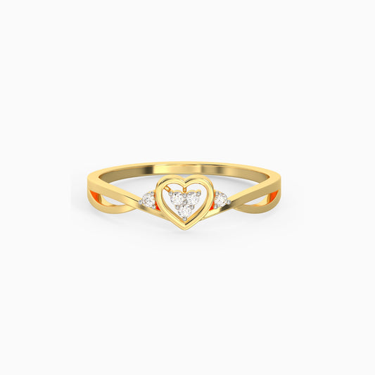 Gold Warm Heart Diamond Ring