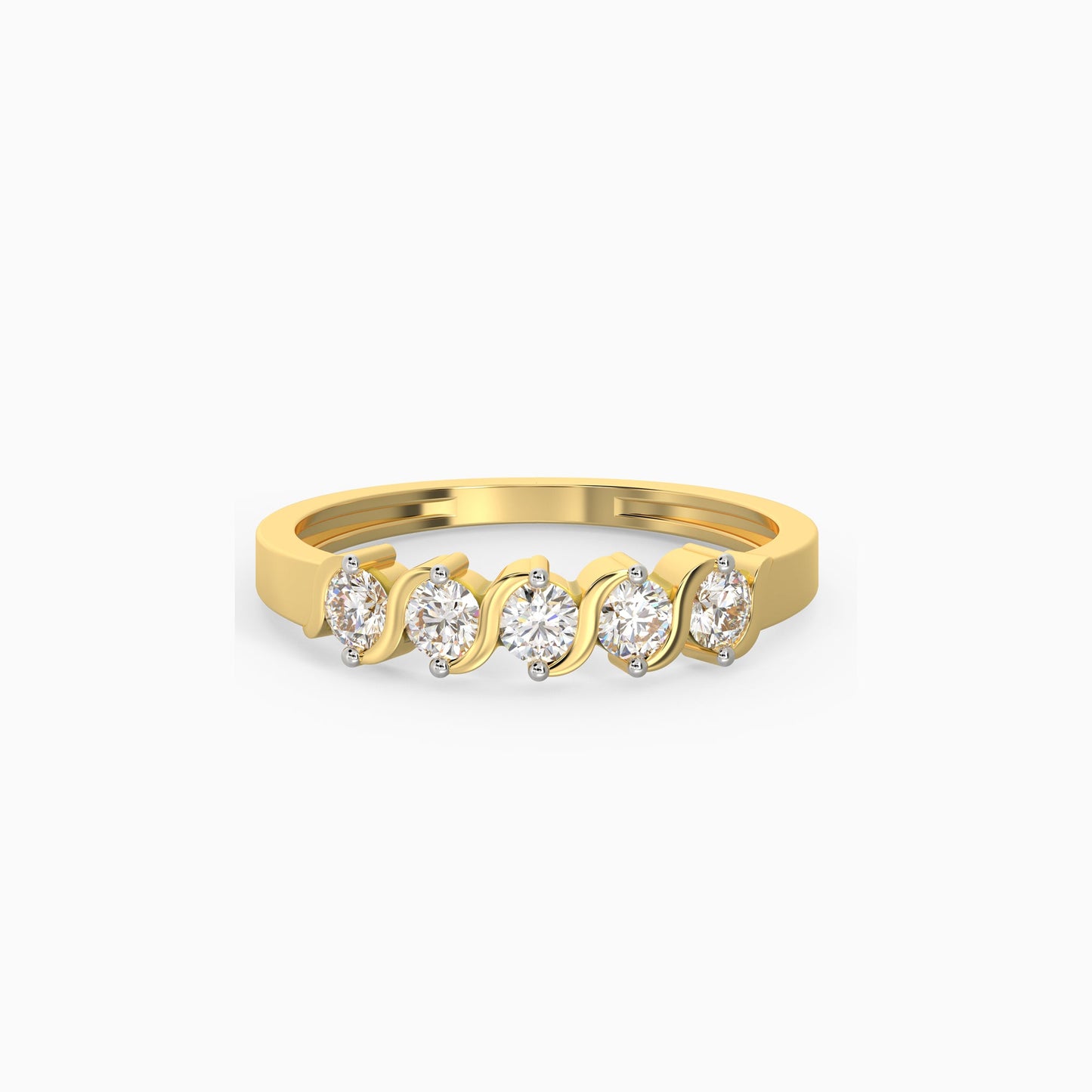 Gold Geometric Circlets Diamond Ring