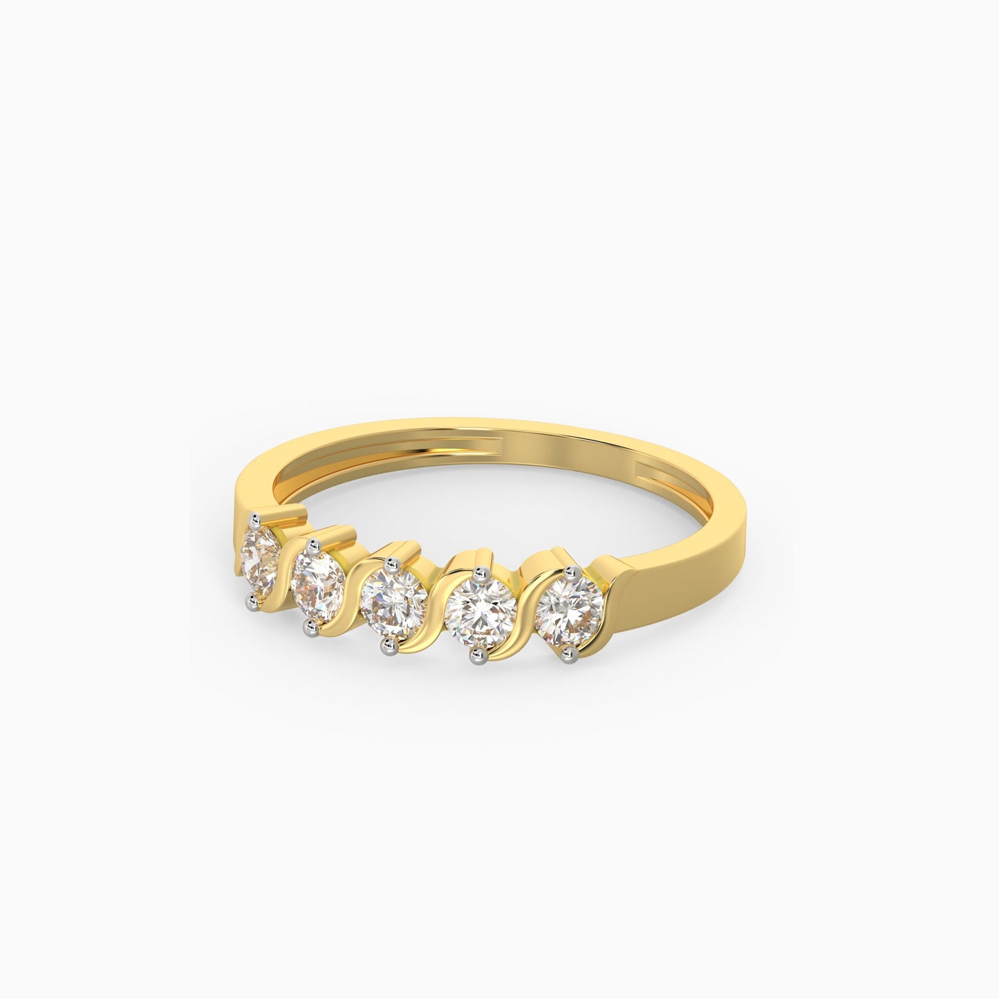 Gold Geometric Circlets Diamond Ring