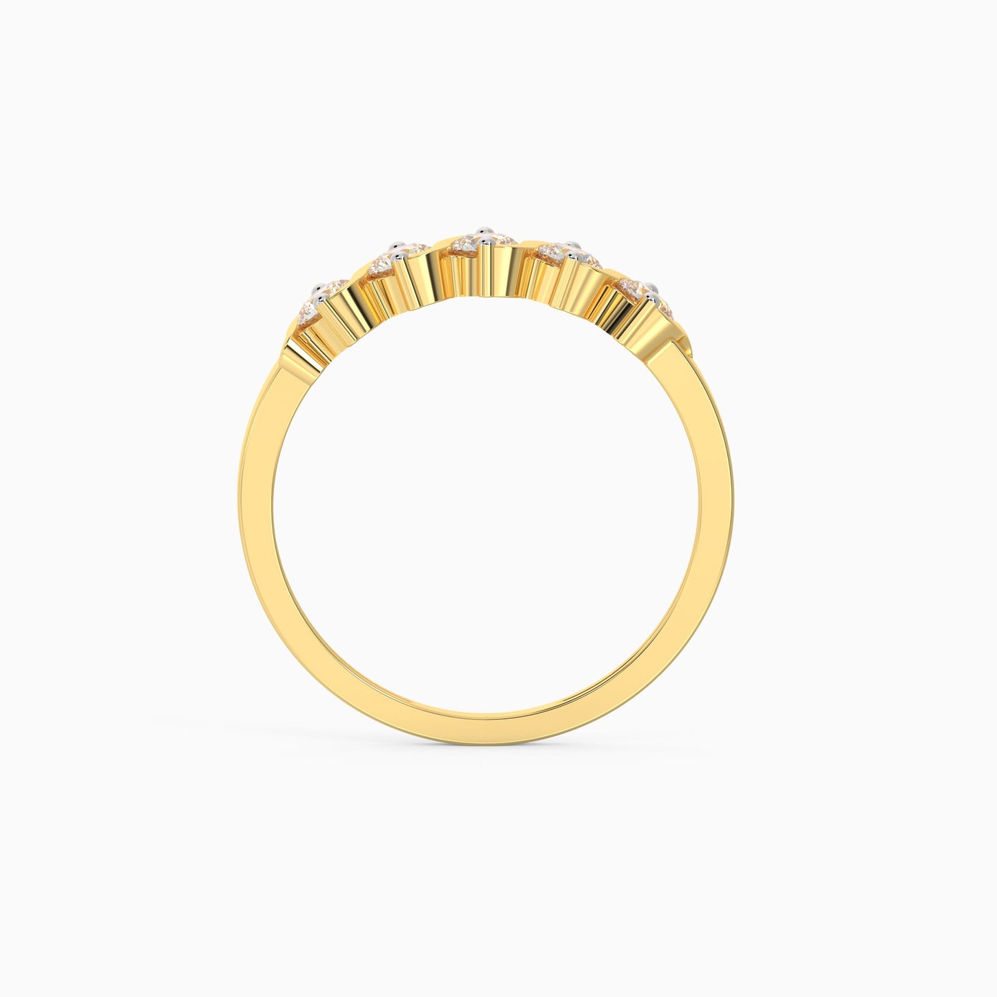 Gold Geometric Circlets Diamond Ring