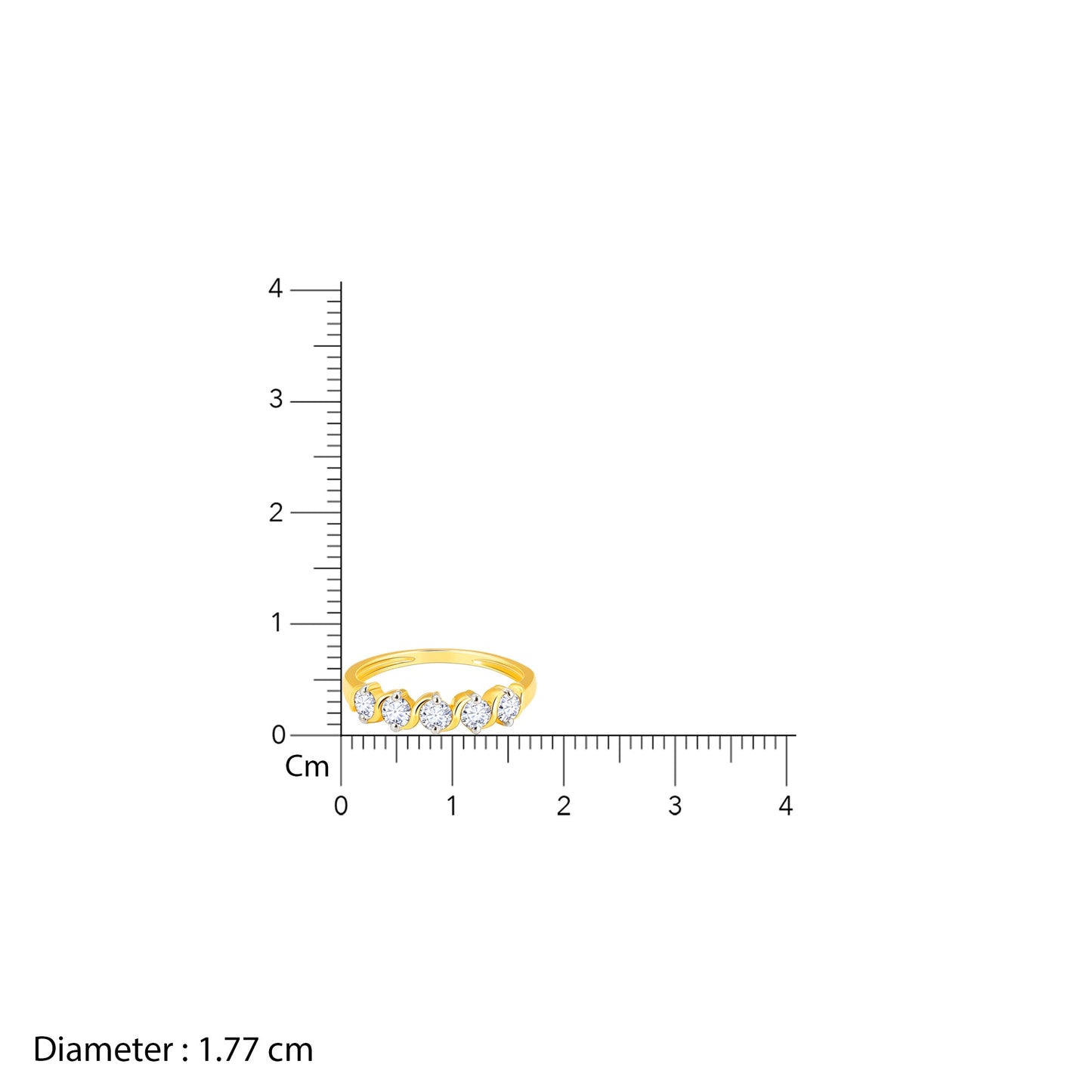 Gold Geometric Circlets Diamond Ring
