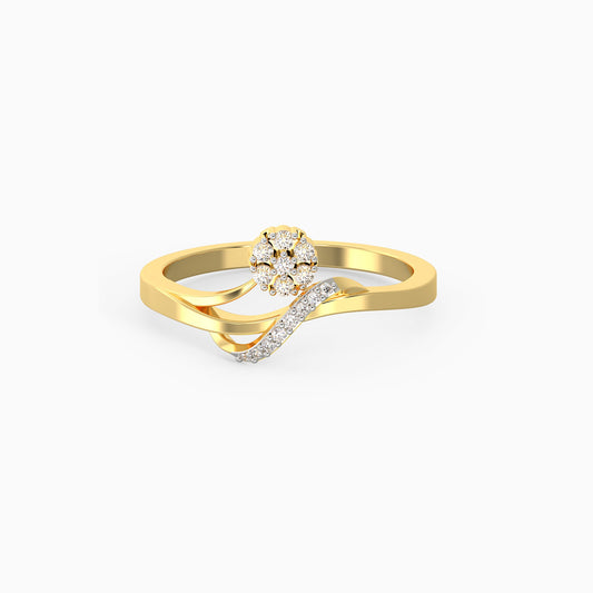 Gold Ocean's Embrace Diamond Ring