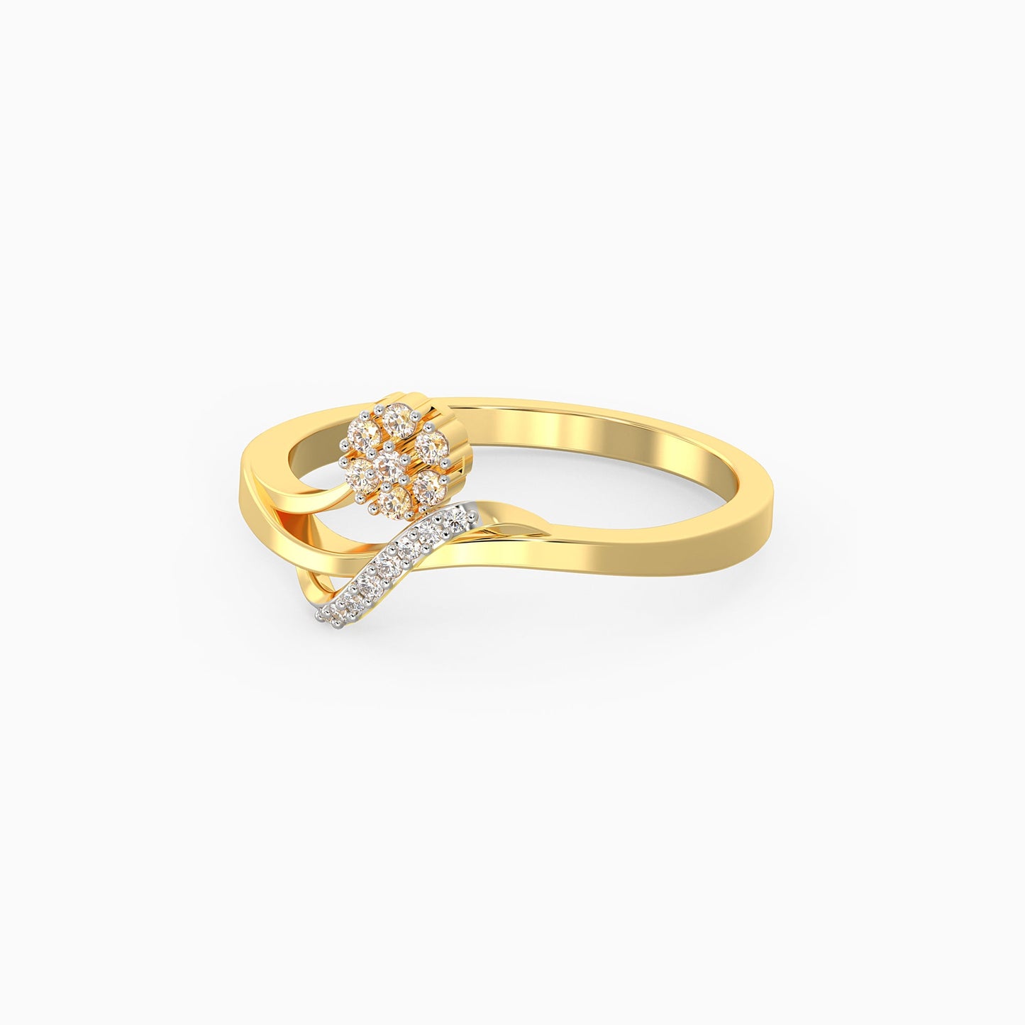 Gold Ocean's Embrace Diamond Ring