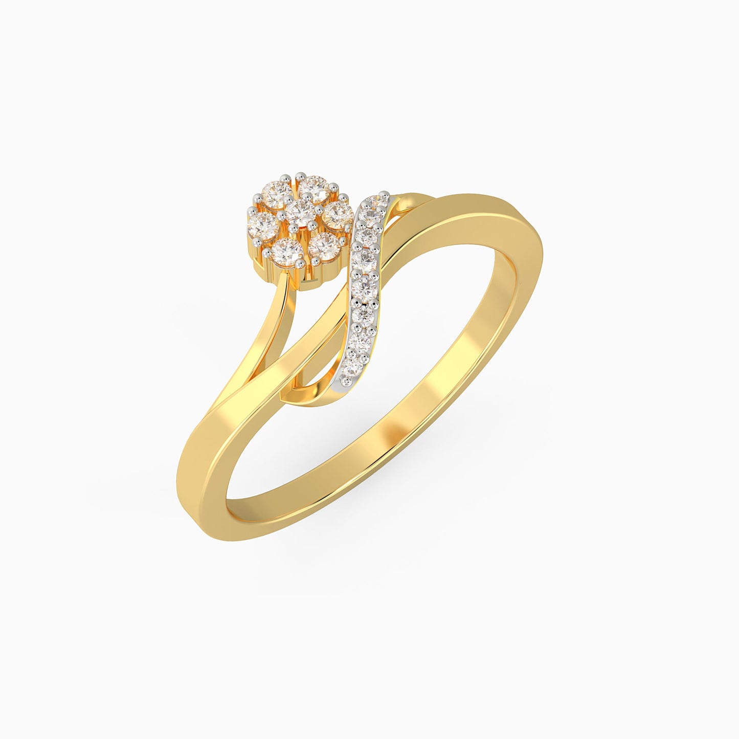 Gold Ocean's Embrace Diamond Ring