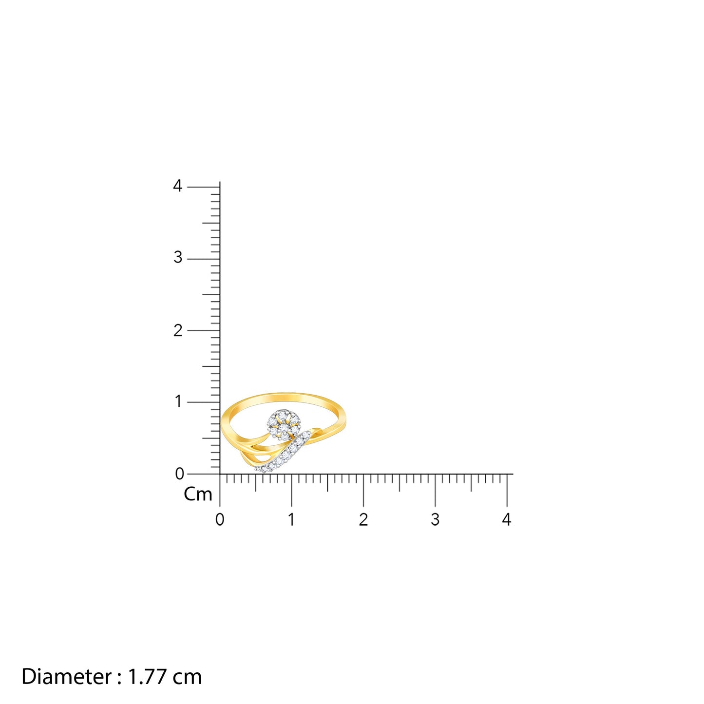 Gold Ocean's Embrace Diamond Ring