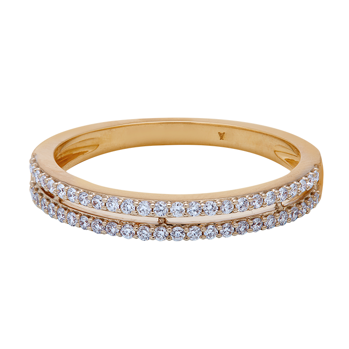 Aukera - Dual Band Pave Set Diamond Ring