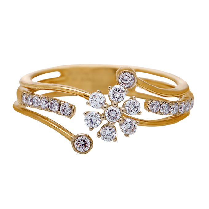 Aukera - Floral Split Shank Ring