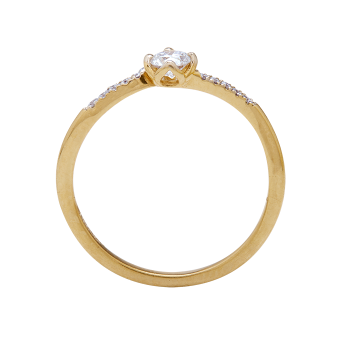 Aukera - Elara Offset Pavé Solitaire Ring