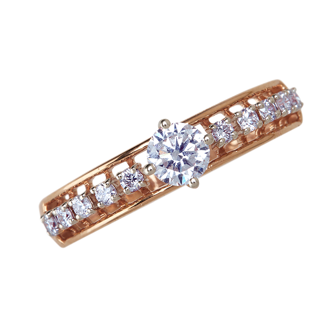 Aukera – Gilded Grace Solitaire Ring