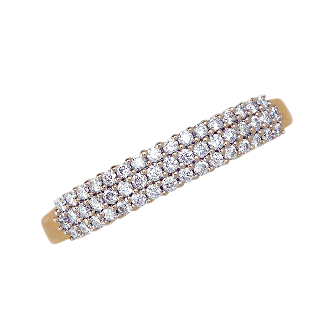 Aukera - Trio Gold Band with Pave Diamond Detailing