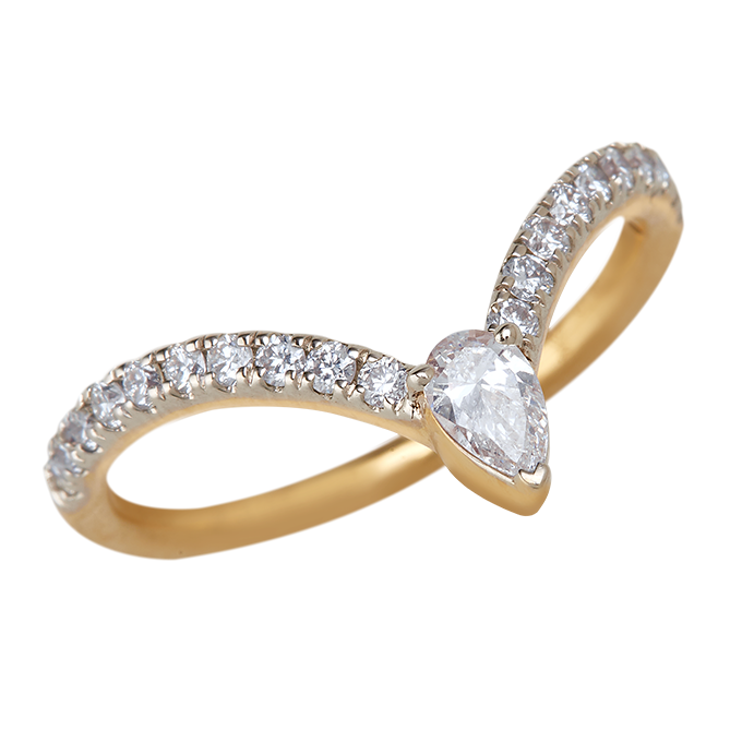 Aukera – Lumière Pear Pavé Ring
