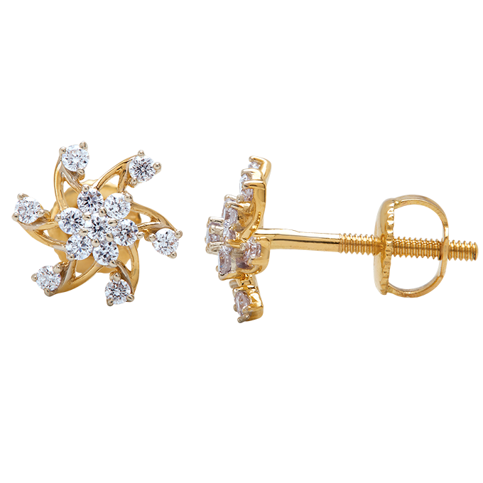 Aukera - Swivel Bloom Diamond Studs