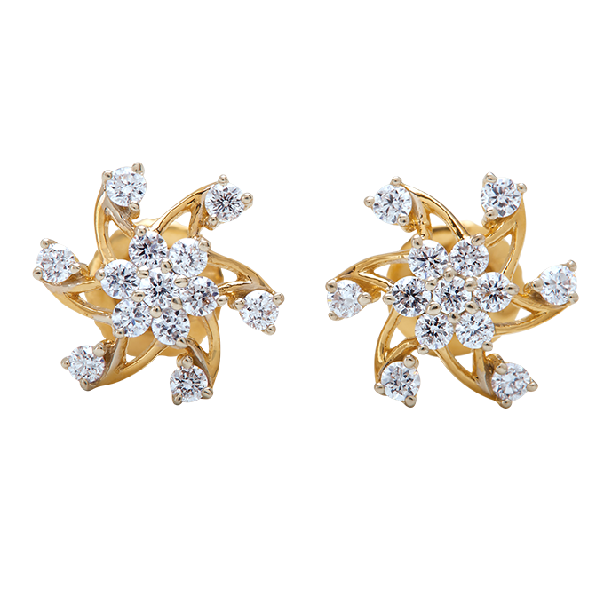 Aukera - Swivel Bloom Diamond Studs