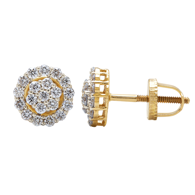 Aukera - Floral Halo Diamond Studs