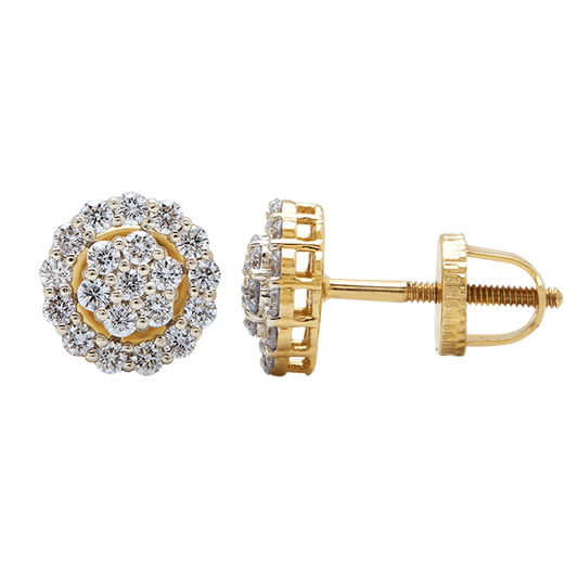 Aukera - Floral Halo Diamond Studs