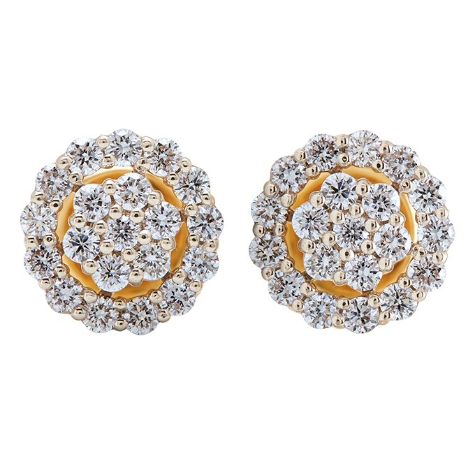 Aukera - Floral Halo Diamond Studs
