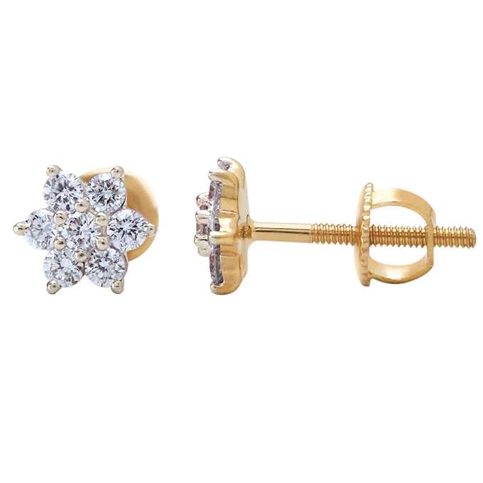 Aukera - Close-Knit Floral Diamond Studs