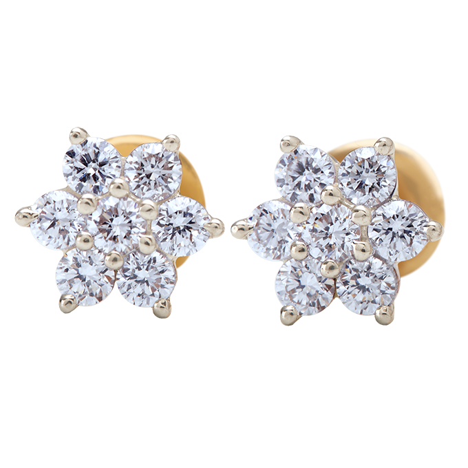 Aukera - Close-Knit Floral Diamond Studs