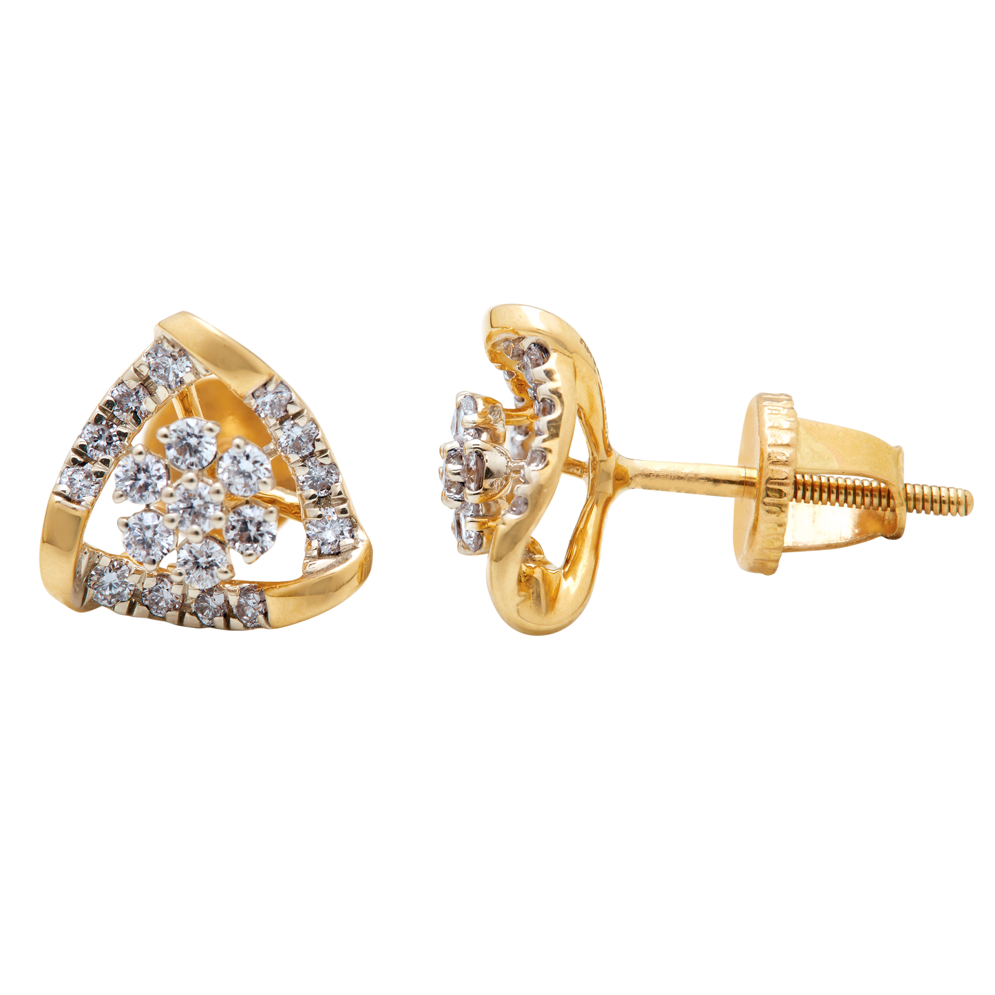 Aukera - Framed Floral Diamond Studs