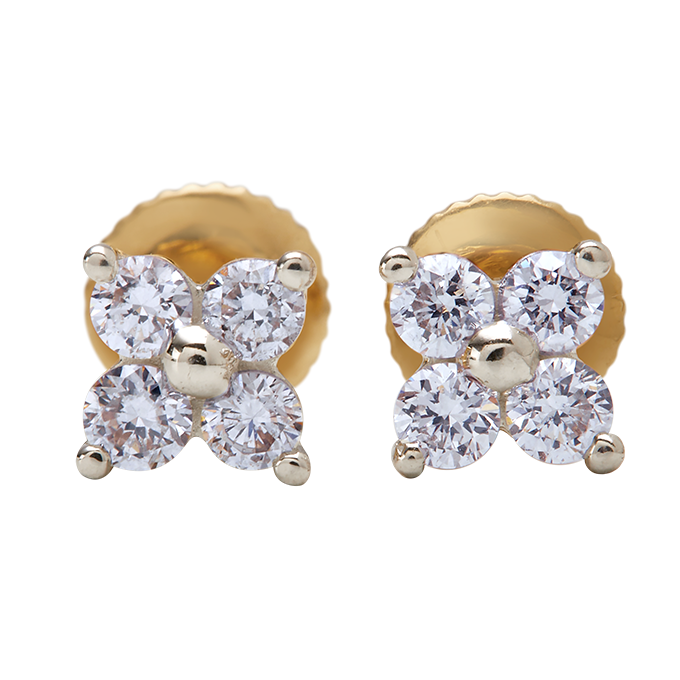 Aukera - Four-Petal Diamond Studs