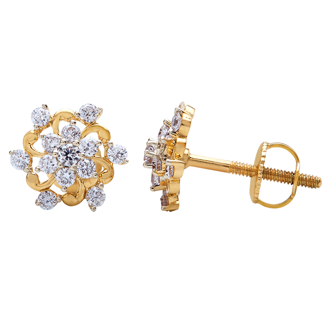 Aukera - Glinting Petal Swirl Studs