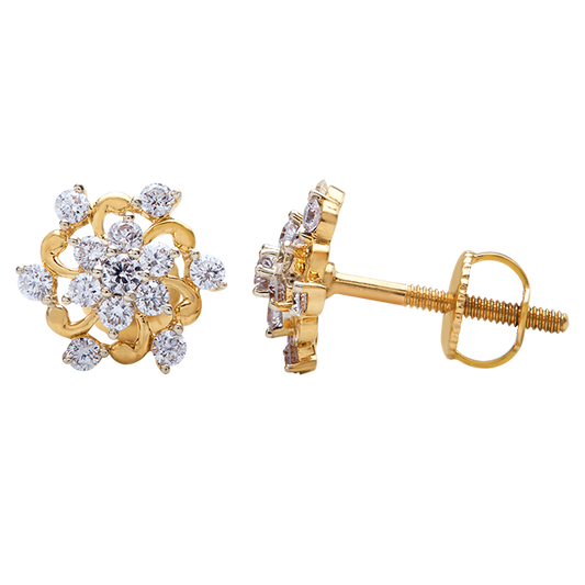 Aukera - Glinting Petal Swirl Studs