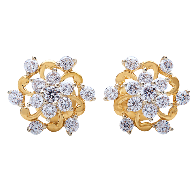 Aukera - Glinting Petal Swirl Studs