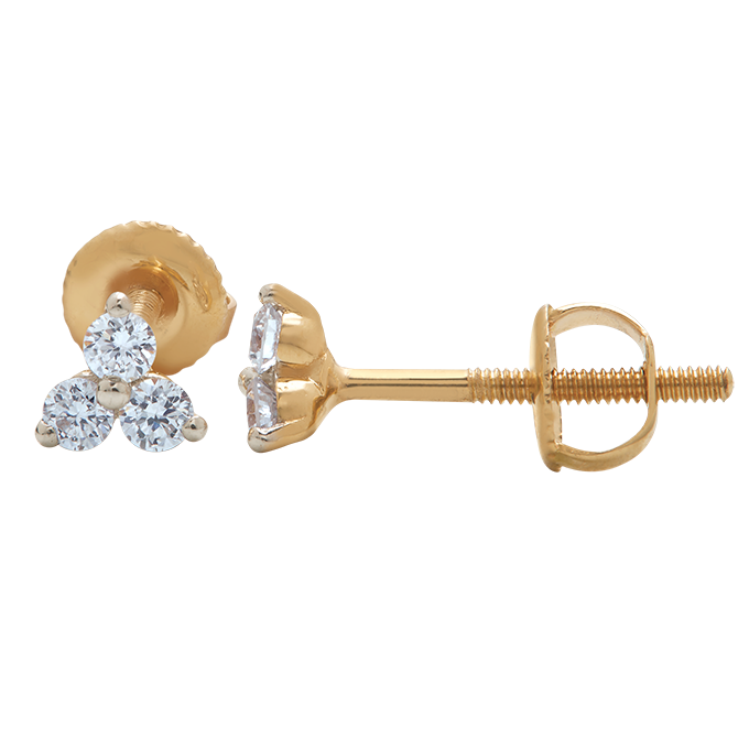 Aukera - Three Diamond Triangle Studs