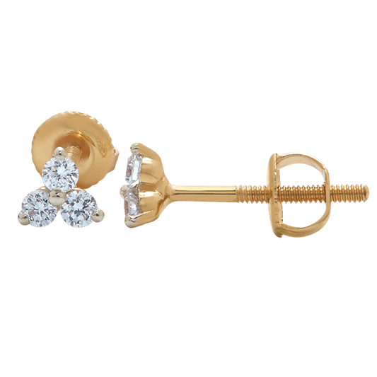 Aukera - Three Diamond Triangle Studs