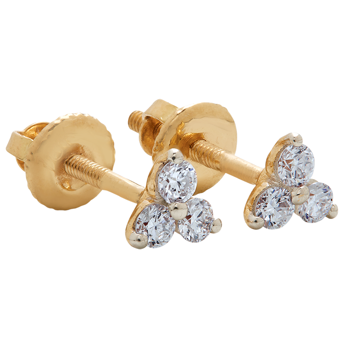 Aukera - Three Diamond Triangle Studs