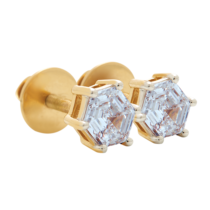 Aukera - Hexa Diamond Stud Earrings