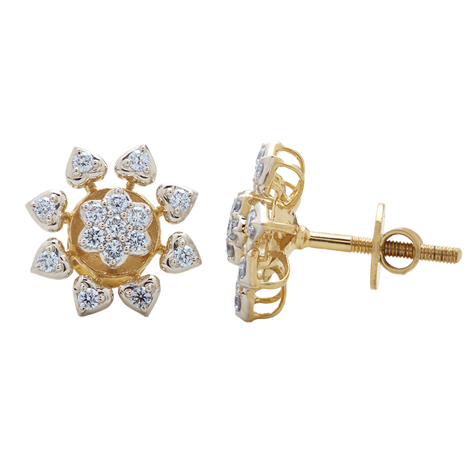 Aukera - Natraksha-Inspired Floral Diamond Studs