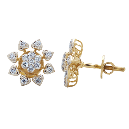 Aukera - Natraksha-Inspired Floral Diamond Studs
