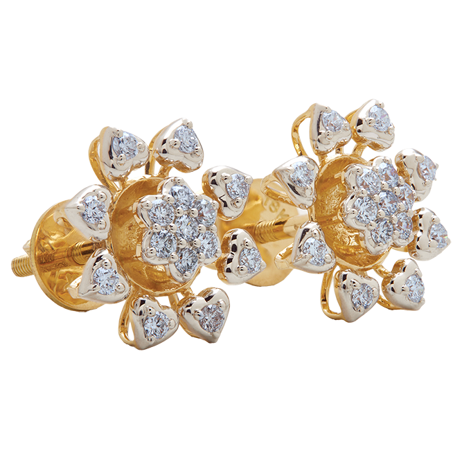 Aukera - Natraksha-Inspired Floral Diamond Studs