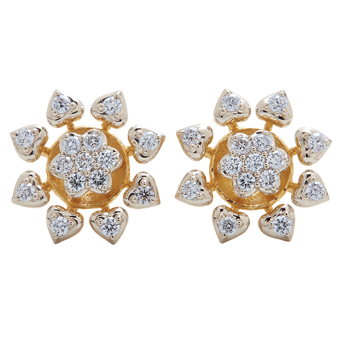 Aukera - Natraksha-Inspired Floral Diamond Studs