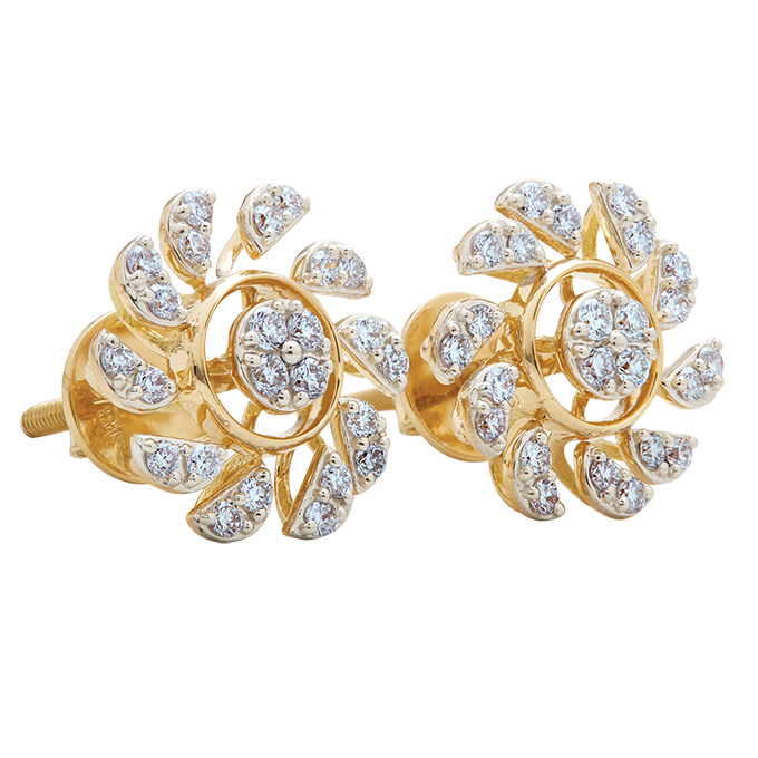 Aukera - Swivel Diamond Cluster Studs